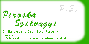 piroska szilvagyi business card